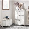 SoBuy FSR162-W Scarpiera stretta a 3 ante con 6 ripiani e cassetti per scarpe