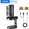 BOYA K3 Microfono USB Dektop con cancellazione del rumore/Gain/RGB per podcasting streaming live su iPhone Smartphone/PS4,5/Mac/PC