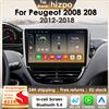 Hizpo 360 Macchina Fotografica Senza Fili CarPlay Android Auto Autoradio per Peugeot 2008 208 2012 - 2018 GPS 4G 2Din Multimedia Snapdragon6115
