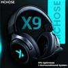 MCHOSE Cuffie da gioco wireless MCHOSE X9 7.1 con Bluetooth 2.4G, tre modalità, riduzione del rumore, ideali per e-sport e FPS, perfette come regalo.