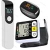 IDEABEL Nuovo monitor della pressione arteriosa da polso a LED Sfigmomanometro Tonometro Monitor BP Termometro medico a infrarossi senza contatto