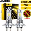 AUXITO 2 Pezzi Fari H7 Mini LED Senza Errori 70W 30000LM Lampadine per Fari Auto con Ventola 6500K Bianco Plug and Play Lampade LED per Auto 12V