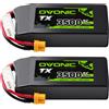 OVONIC Batteria OVONIC 2S 3500mAh 5C 7.6V LiHV con Connettore XT30 per Trasmettitori e Ricevitori RC, Confezione da 2