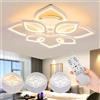Oyajia Lampada da soffitto a LED con telecomando, dimmerazione continua a tre colori, 44W 72cm, per soggiorno e camera da letto, lampada da soffitto in acrilico bianco con funzione di memoria