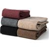 Rainjia 5 Pair Calze al Ginocchio Lunghe Donna - Coste Colorate in Morbido Caldo Cotone di Qualità, Elasticizzate Retro Casual Socks, Calde e Comfortevoli in Colori Assortiti