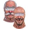 Generico Maschera da sci divertente e realistica con viso | maschera da sci da vecchio, maschera da sci 3D divertente e originale per uomo, look invernale esilarante, copertura completa
