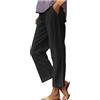 YRAETENM Pantaloni da donna in cotone e lino, elasticizzati, a vita alta, gamba dritta, casual, estivi, con tasche