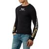 BOXEUR DES RUES T-Shirt da Uomo Nera A Manica Lunga con Stampe | Jersey Cotone Elasticizzato, Fit Slim, Grafiche Gotiche, Dettagli Oro Metallizzato, Stile Streetwear