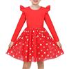 Sunny Fashion Vestito Bambina Manica Lunga Natale Gufo Scintillante Lustrino Tulle 5-12 Anni