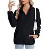 Koerye Felpe Senza Cappuccio da Donna Manica Lunga Felpe con Zip Sweatshirt | Felpa con Colletto Oversize Casual Calda Maglietta Autunno Inverno con Mezza Zip con Tasche Hoodie
