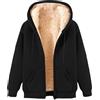 Generico Teddy Pile Giacca Donna con Zip e Cappuccio Comoda Felpa Pile Donna | Fleece Warm Cappotto Maniche Lunghe Autunno Inverno Calda Felpa Casual Outdoor Sportiva Trekking Taglie Forti S-5XL