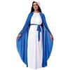 Munweiyu Costume da Vergine Maria, da donna, per adulti, con vestito, abbigliamento biblico, foulard, cintura, abito con cappuccio, per giochi di presepe, Natale, Halloween, cosplay, costume pasquale