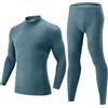 LUCKME Completo Termico Uomo Maglia Collo Alto Pantaloni Termici | Tessuto caldo elasticizzato vestibilità aderente manica lunga collo alto pantaloni morbidi completo intimo uomo inverno