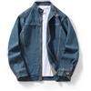 Generic Giacca da uomo vintage in denim lavato classico casual misto cotone jeans | misto cotone resistente denim lavato ampio colletto full zip chiusura con bottone tasche sul petto casual vintage street