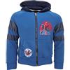 E plus M Spiderman - Felpa con cappuccio per bambini, con cerniera, taglia 92-128 - 100% poliestere, blu scuro o azzurro - prodotto con licenza ufficiale