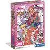 Clementoni - Puzzle 500 Pezzi per Adulti e Ragazzi, Illustrazione con Tema Winx Club, Idea Regalo, Made in Italy, 36x49 cm, Poster Incluso, 35154