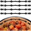 Romon 4 Set fibbie magnetiche in silicone, accessori per friggitrice ad aria, per carta pergamena, impedisce la fodera di carta di scorrimento, Versione Allungata, Forma di Pesce, Nero