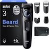 Braun Serie 3 Regolabarba Uomo, 6 Accessori, Custodia, BT3565, Nero | Rasoio Elettrico Barba con Lama Ultra Affilata, 6 Strumenti di Styling, 40 Lunghezze, Ricaricabile