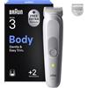 Braun Trimmer Per Il Corpo, Body Groomer Series 3, 3 Strumenti Per La Rasatura, Con Protezione SkinGuard, Durata Di 80 Min, Morbido Per Aree Sensibili, Rasatura E Rifinitura, Impermeabile, BG3530,