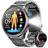 Velmood Smartwatch Uomo con ECG/HRV/BMI/MET & Micro-Check-Up, 1.53" AMOLED, Nero | Orologio Smartwatch Temperatura Frequenza Cardiaca Pressione Sanguigna SpO2 Sonno Llamadas 120+ Sportive 5ATM SOS