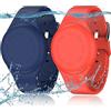 R-fun Braccialetti Impermeabili per Bambini, Compatibili con Apple Air Tag Tracker con Silicone Morbido, Custodia Anti-smarrimento per Bambini,Blu Notte/Rosso
