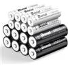 BONAI 16 Pile Ricaricabili Ni-MH Kit Combinato con 8 AA e 8 AAA Alta Capacità 1.2V 1200 Cicli di Ricarica per Telecomandi Fotocamere Giocattoli e Luci Solari Precaricate