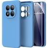 Nevecover Cover per Xiaomi Redmi Note 15 Pro 5G con Protettiva in Vetro Temperato, Silicone TPU Custodia 360 Antiurtfio Gradi,Blu
