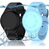 R-fun Braccialetti Impermeabili per Bambini, Compatibili con Apple Air Tag Tracker con Silicone Morbido, Custodia Anti-smarrimento per Bambini,Nero/Blu Incandescente