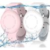 R-fun Braccialetti Impermeabili per Bambini, Compatibili con Apple Air Tag Tracker con Silicone Morbido, Custodia Anti-smarrimento per Bambini,Bianco/Rosa