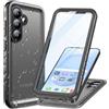 Cozycase Cover TOP 360 Antiurto IP68 Impermeabile Per Samsung Galaxy S25 | Indistruttibile Rugged Militare, Subacquea Waterproof Anti Urto Resistente Antipolvere, Custodia Integrale Doppia Case. Nero