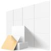 Kuchoow Pannelli Fonoassorbenti Quadrati Adesivi Decorativi da Parete per Casa | Decorativo Pannello Acustico di Design, Ideale per Soffitto e Porta, Streaming, Riduce l'Eco, 12 Pezzi, 1,08 m², Bianco