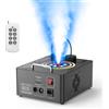 DELIBANG 1500W Macchina del Fumo con Telecomando 6 LED RGB Effetti Luminosi | Serbatoio da 1L 3000CFM Macchina della Nebbia DMX512 con 2 Strisce Luminose LED per Feste Palcoscenici Matrimoni Halloween