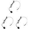 Generic 3 set di microfono omnidirezionale con archetto per orecchio da 3,5 mm, ad angolo retto, nero