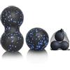LOPHE 2 Pezzi Sfere Massaggianti, Set di Palline Fasciali (Nero Pois Blu) | Sfere da Massaggio per Deep Tissue, per Recupero Muscolare, Schiena Gambe Piedi Mani, Leggero, Pratico, Versatile, Morbido