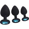 Xrten 3 Pezzi Anal Butt Plug Silicone, Anal Sesso Giocattoli di Diverse Dimensioni, Plug Anale con Cristallo Diamante, di per Uomo Donna Principianti Anale Giocattoli