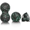 LOPHE 2 Pezzi Sfere Massaggianti, Set di Palline Fasciali (Nero Pois Verdi) | Sfere da Massaggio per Deep Tissue, per Recupero Muscolare, Schiena Gambe Piedi Mani, Leggero, Pratico, Versatile, Morbido