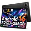 Ainmel Tablet Android 16 11 Pollici, 32GB RAM 256GB ROM 1TB Espandibile, Batteria 7800mAh, Processore Penta-Core, WiFi 6, Schermo HD IPS, Doppia Fotocamera
