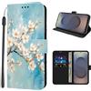 Choeeu ChoosEU Cover a Libro per Samsung Galaxy S25 FE 5G, Fiore di Pesco | Portafoglio Custodia, Magnetica Copertura Telefono in Pelle, Disegni Elegante Fiori Motivo, Antiurto Protettiva Flip Case