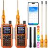 BAOFENG MINI-5 Walkie Talkie UHF/VHF, Programmazione App, Arancione, Set 2 | 999 Canali, Display a Colori da 1,44 Pollici, Dual PTT, USB-C, Copia Frequenza e Ricezione Multibanda per Outdoor e Emergenze