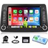 GOHHDL Android 15, 4G+64G Autoradio GOHHDL per Fiat Panda 169 2002-2012 con CarPlay wireless e Android Auto, autoradio da 7 pollici 2Din con GPS Wi-F Bluetooth FM/RDS EQ SWC CANBU retromarcia e microfono