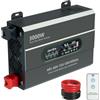 ZeroEra Inverter da 48 V/60 V/72 V a 230 V, potenza nominale 3000 W, potenza di picco 6000 W, sinusoidale puro, tensione di ingresso regolabile, LCD, 2 prese UE, 1 tipo C, porta di ricarica rapida USB