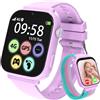 CATGIFF 4g Smartwatch Bambini con GPS Orologio Bambina 4-12 Anni Regalo | SOS chiamata Chat Vocale Contapassi Sveglia gioco-Orologio ragazza e ragazzi Viola