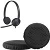 kwmobile 2x Cuscinetto Cuffie Compatibile con Logitech H330 H340 H390 H110 H111 H600 609 Pad - Cuscinetti Ricambio Cuffie Over Ear Simil Pelle - nero