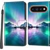 Salanheo Cover per Google Pixel 9 Pro XL / 10 Pro XL / 11 Pro XL, Ocean Aurora | Portacarte, Chiusura Magnetica, Flip Case, Antiurto Custodia, Funzione Stand