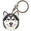 Dingfeiyu Pelle Cover Compreso Portachiavi per Apple Airtag, GPS Localizzatore Custodia per Bambini, Anziani, Animali Domestici, Zaino, Bicicletta, Valigia，husky nero