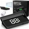 Generic 2027 Nuovo Smart in Car Hud Co-Pilot, Smart Hud Display Parabrezza Auto con Navigazione GPS+Bds, Display Mph, Display di velocità Plug & Play per auto, camion, bianco