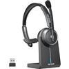 Nuroum HP31S 2026 Cuffie con Microfono Bluetooth,Cuffie Wireless ENC a Cancellazione di Rumore,Stazione di Ricarica, Dongle,USB-A&C,Bluetooth 5.4, 45H per Cuffie Call Center/Lavoro/Camion/Chiamate