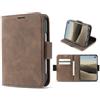 Cracedily Cover per iPhone Duo Case, Custodia Cover Pelle Premium Portafoglio con Porta Carte Magnetica Supporto Protezione Flip Case Custodia per Apple iPhone Duo, Caffè