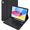 Lively Life Custodia con tastiera Bluetooth per iPad di 10a generazione 11,9 2022 (A2696 / A2757 / A2777), custodia protettiva con tastiera staccabile per iPad di 10a generazione 2022, portapenne