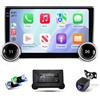 Haudio Autoradio Android 13 da 10,1 Pollici con Wireless CarPlay e Android Auto, Stereo 2 DIN con Telecamera Posteriore, OTA&APK,Mirror Link,SWC, AM/RDS/FM per Tutte le Auto con Doppio Pulsante 2+64GB